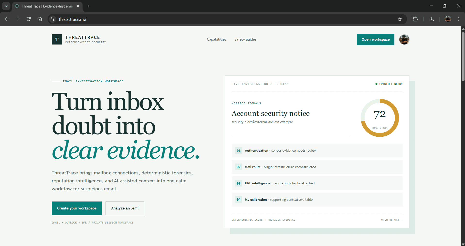 ThreatTrace project interface preview